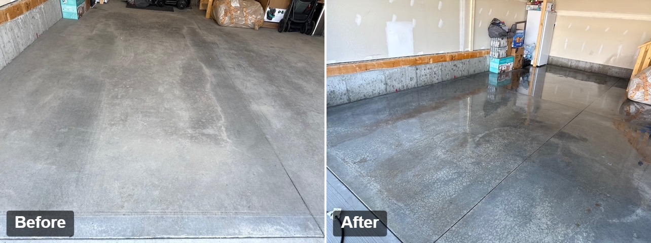 Garage floor deep clean